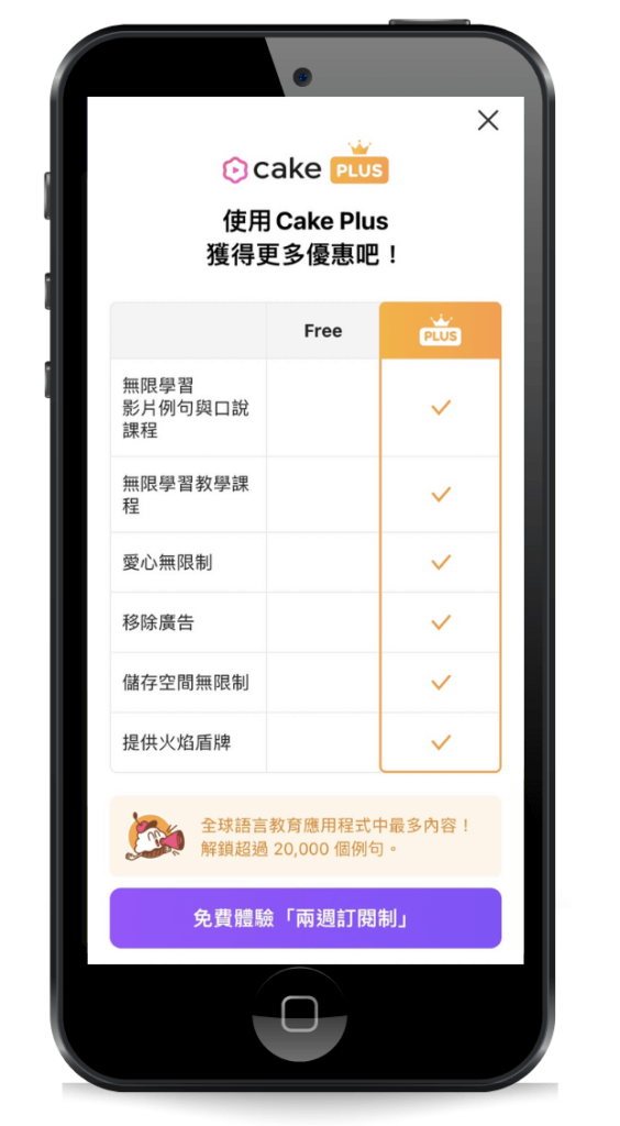 CAKE-APP-付費版差別